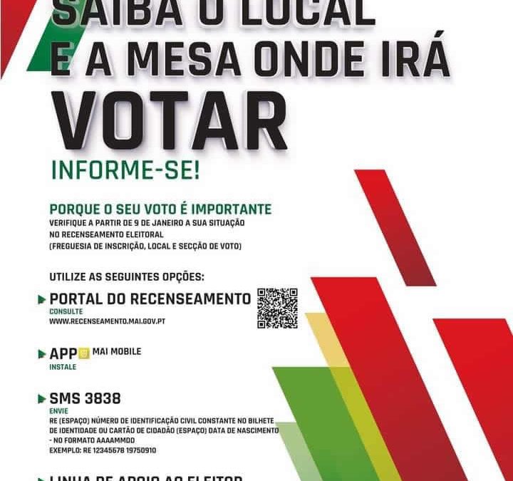 Consulta dos Cadernos de Recenseamento – Saber onde votar