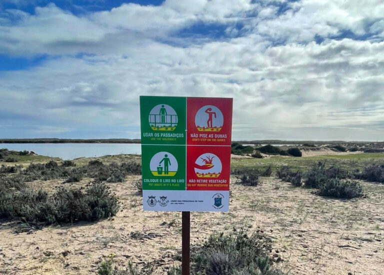 Placas nas dunas da culatra e deserta